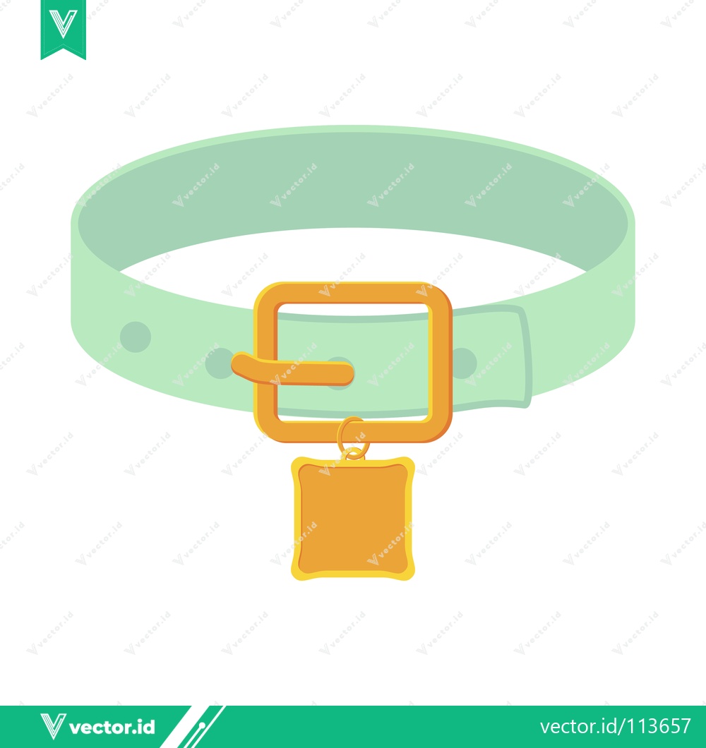Premium Vector dari A simple minimalist illustration of a pet collar with a golden tag