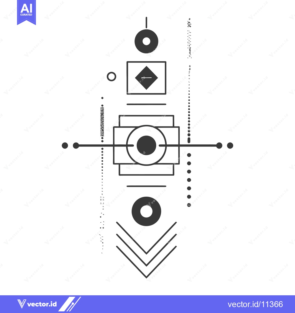 Premium Vector of Abstract Geometric Design with Circles, Squares, and Diamonds