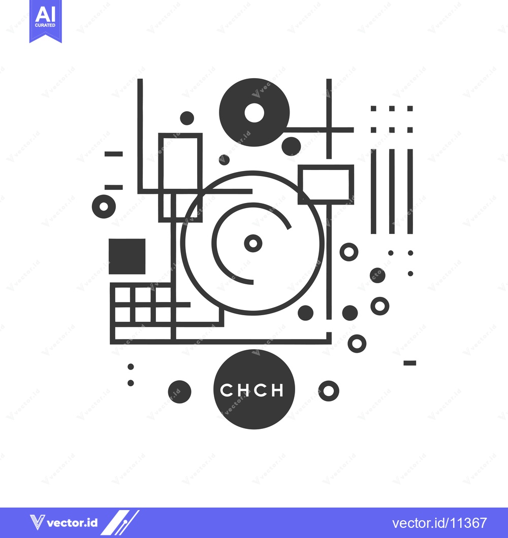 Premium Vector dari Abstract Geometric Design with Circles, Squares, and Lines