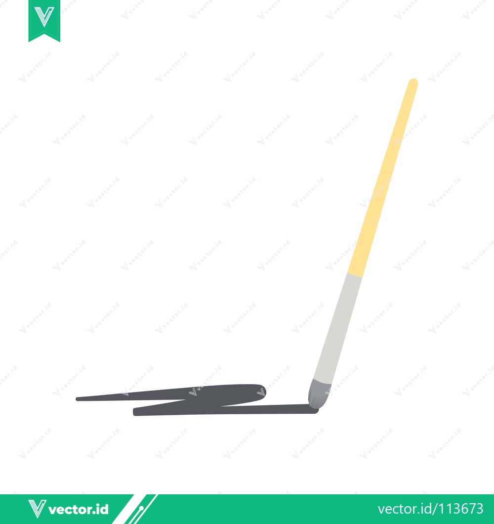 Premium Vector dari A paintbrush creating a dark stroke on a white background