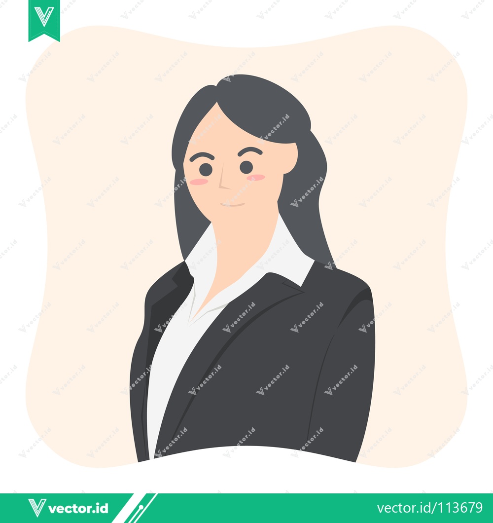 Premium Vector of Professional Businesswoman in a Black Suit and White Blouse