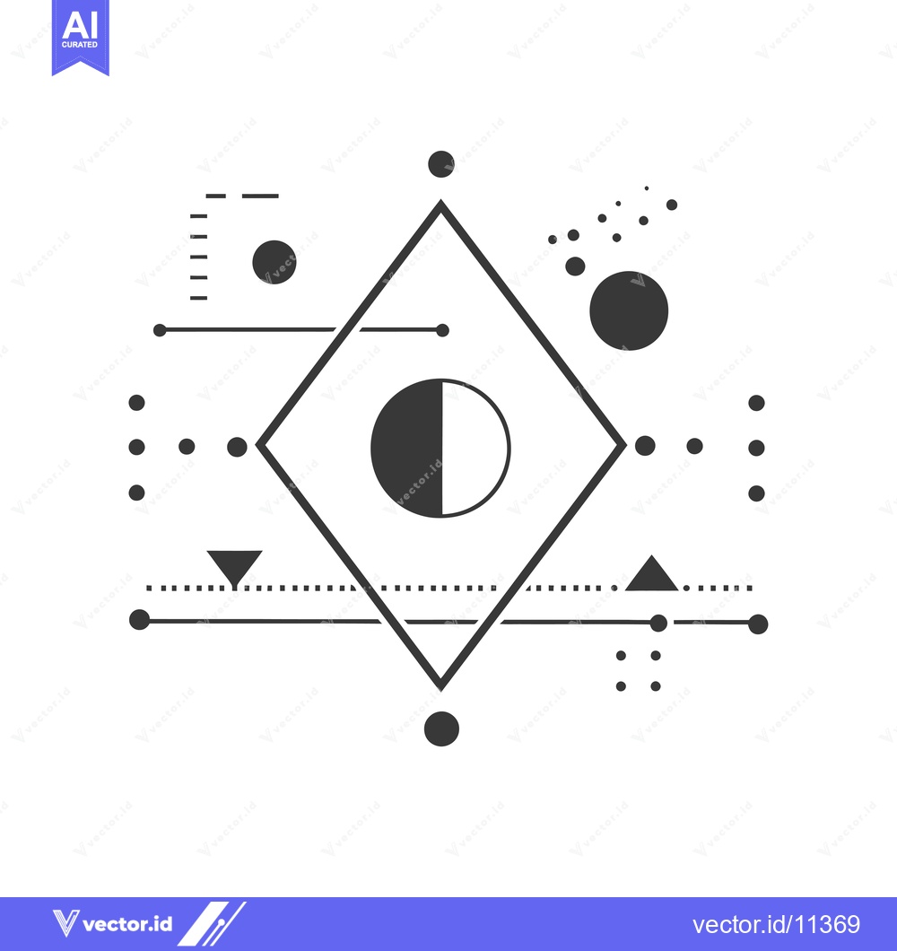 Premium Vector of Abstract Geometric Design with Circles, Triangles, and Lines