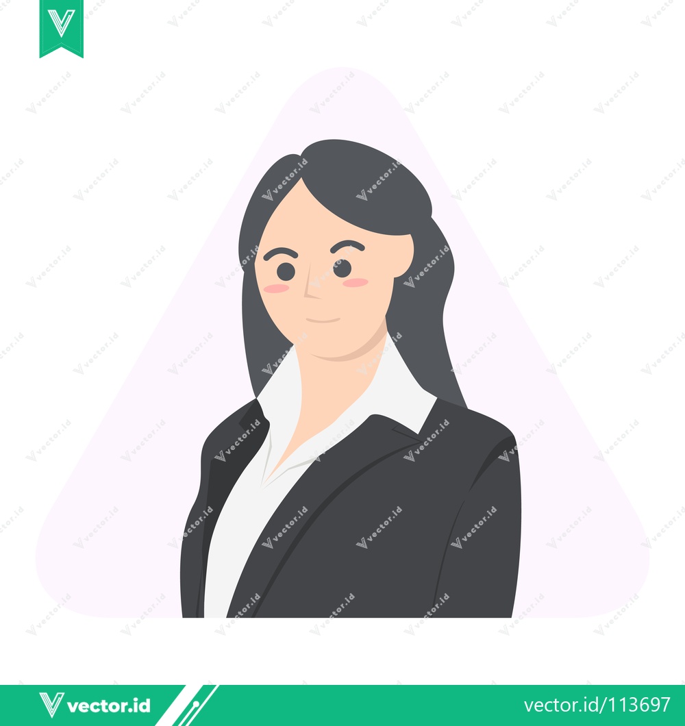 Premium Vector of Professional Businesswoman in a Black Suit and White Shirt