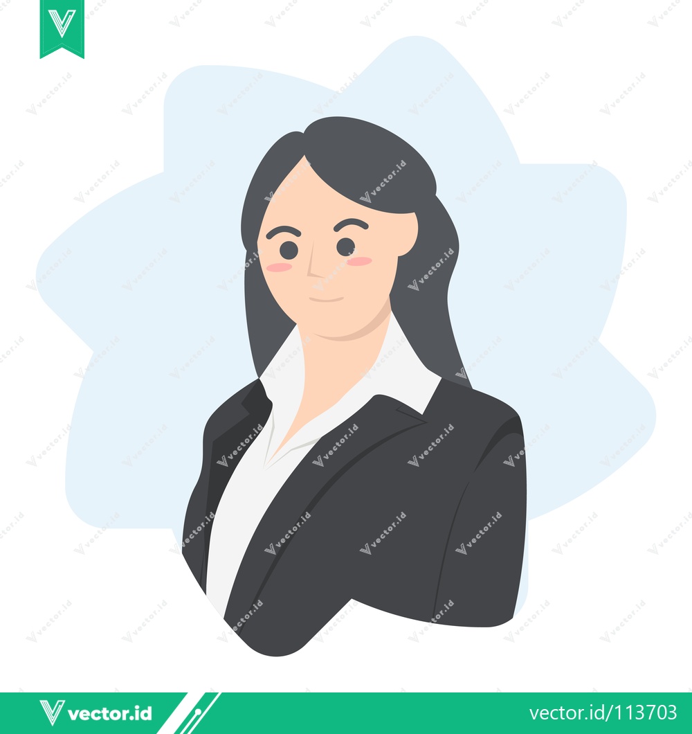 Premium Vector of Professional Businesswoman in a Suit with Arms Crossed