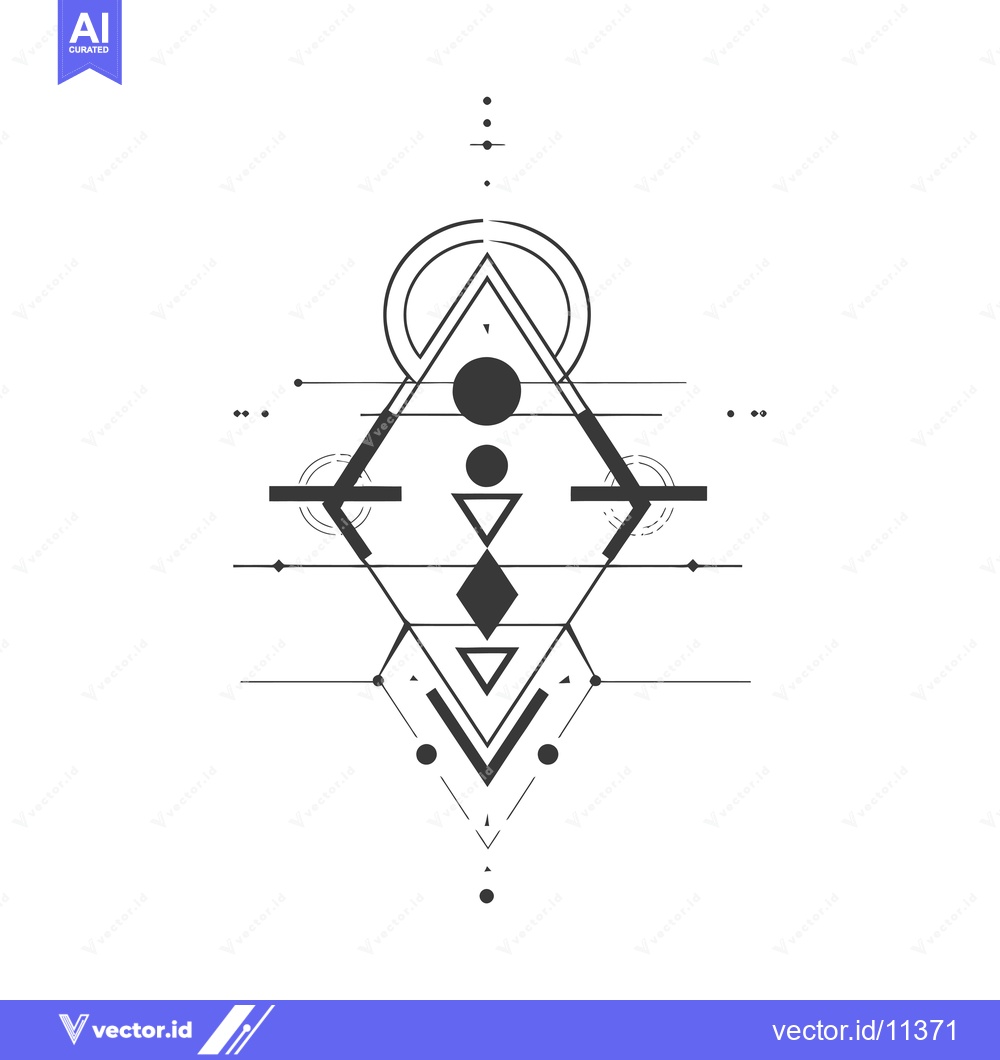 Premium Vector dari Abstract Geometric Design with Circles, Triangles, and Lines
