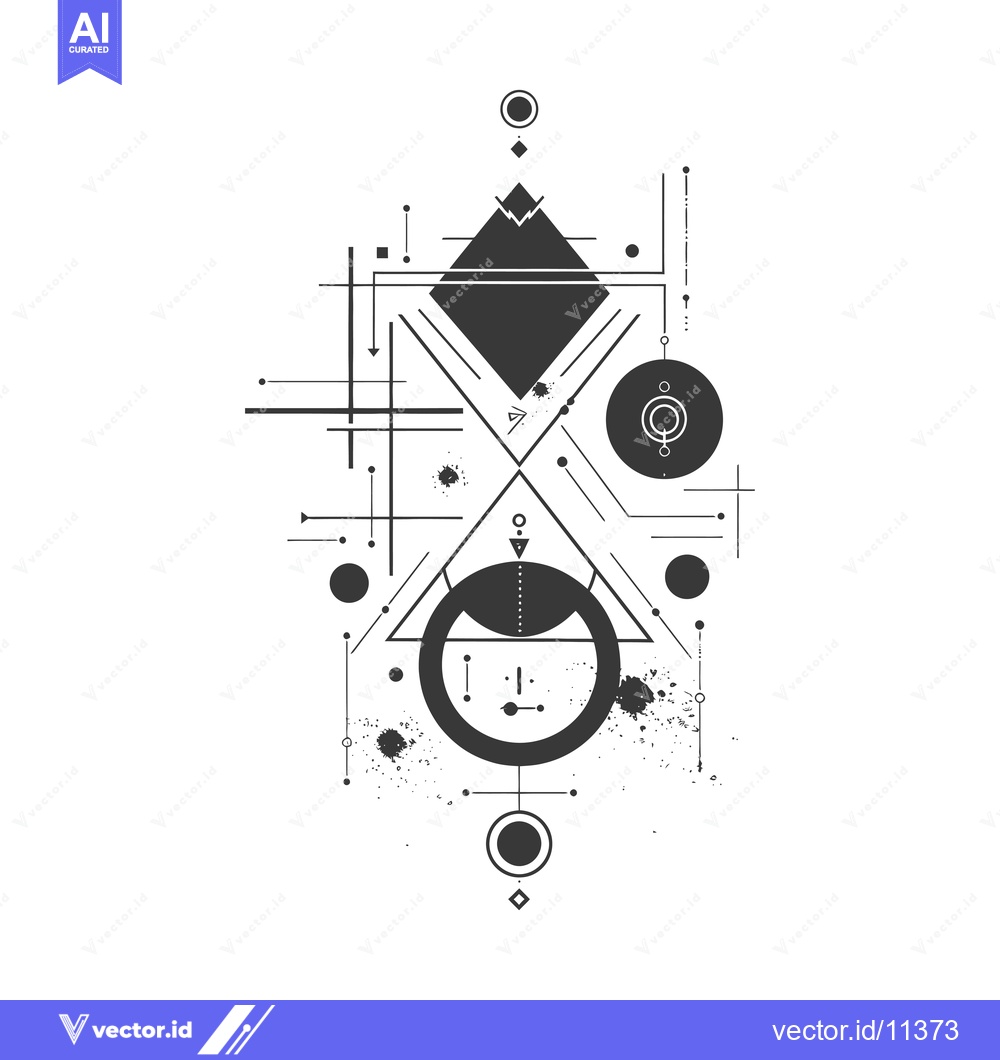 Premium Vector dari Abstract Geometric Design with Circles, Triangles, and Squares