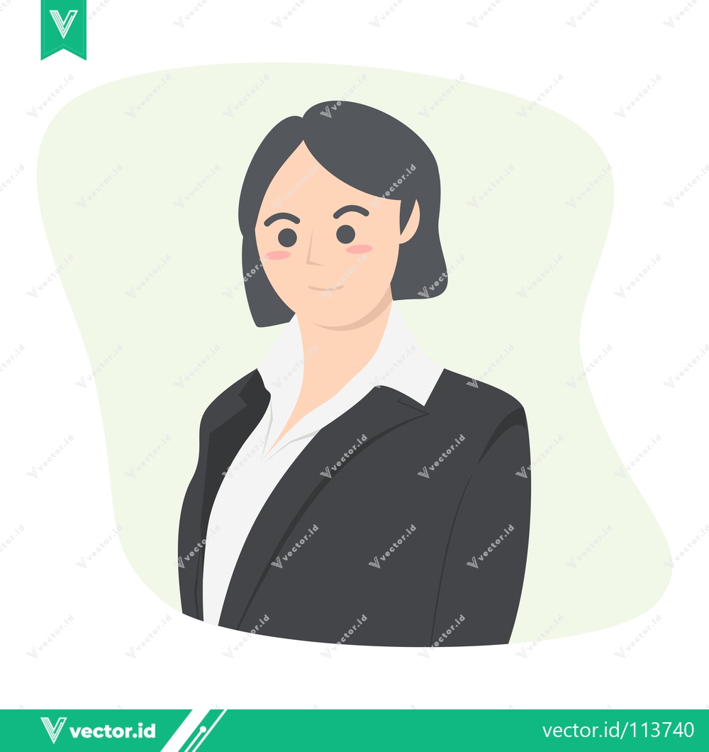 Premium Vector of Professional Businesswoman in a Black Suit Confidently Posing