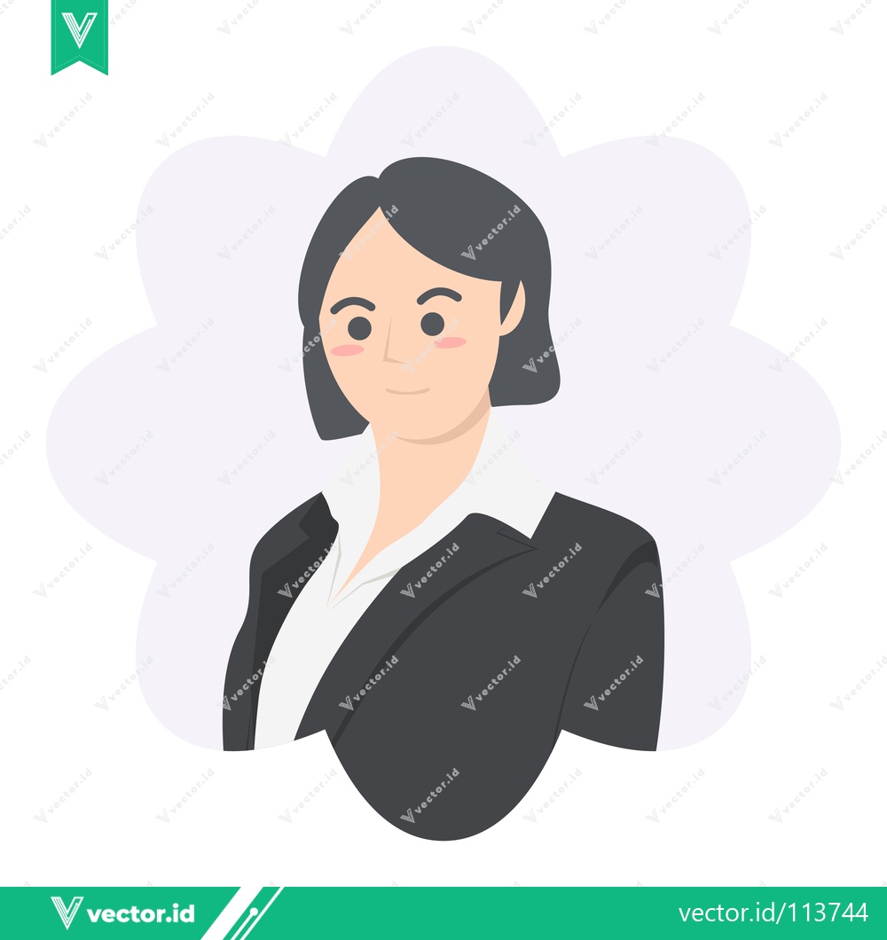 Premium Vector of Professional Businesswoman Portrait Illustration