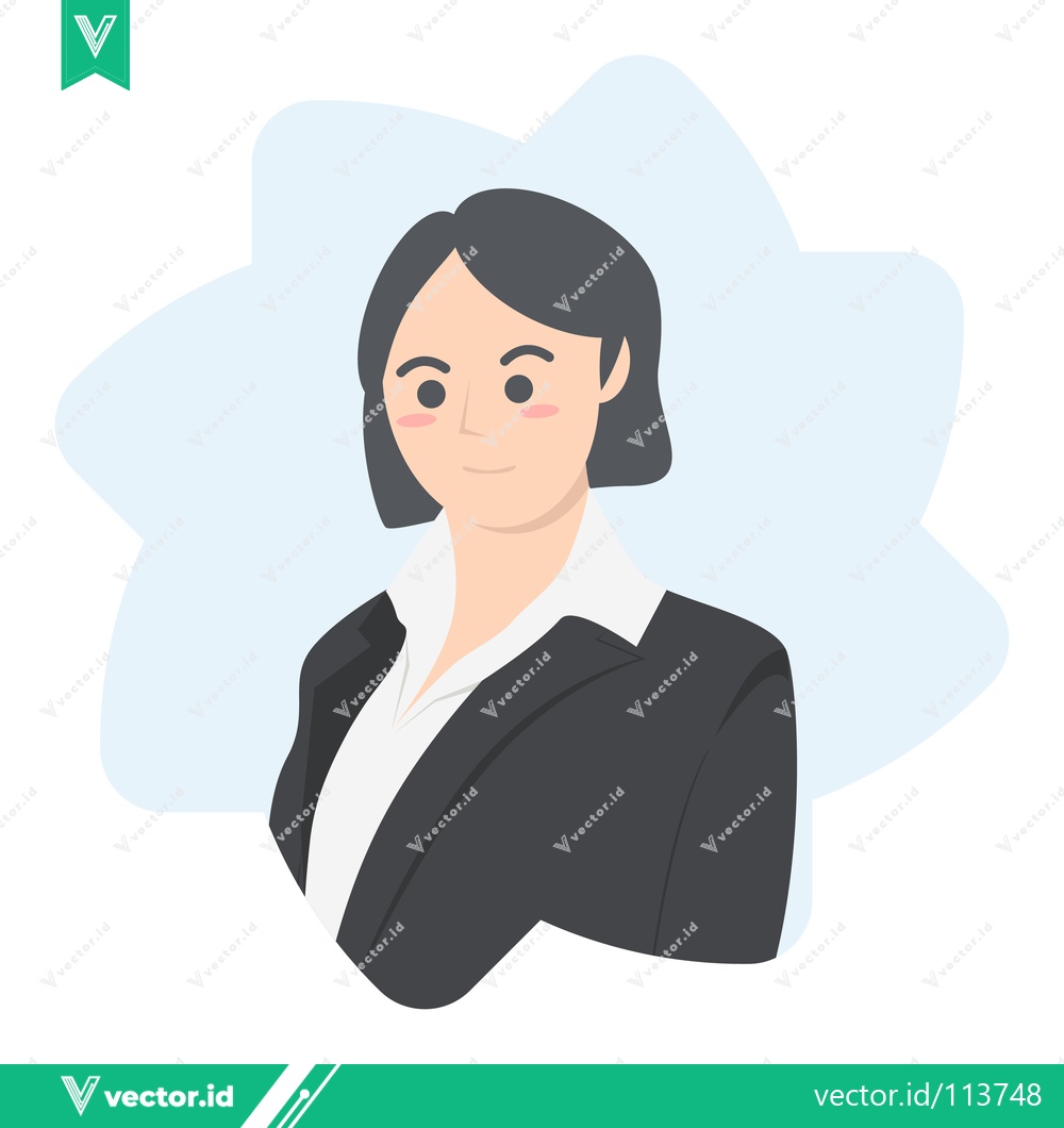 Premium Vector dari Professional Woman in Business Suit with Arms Crossed