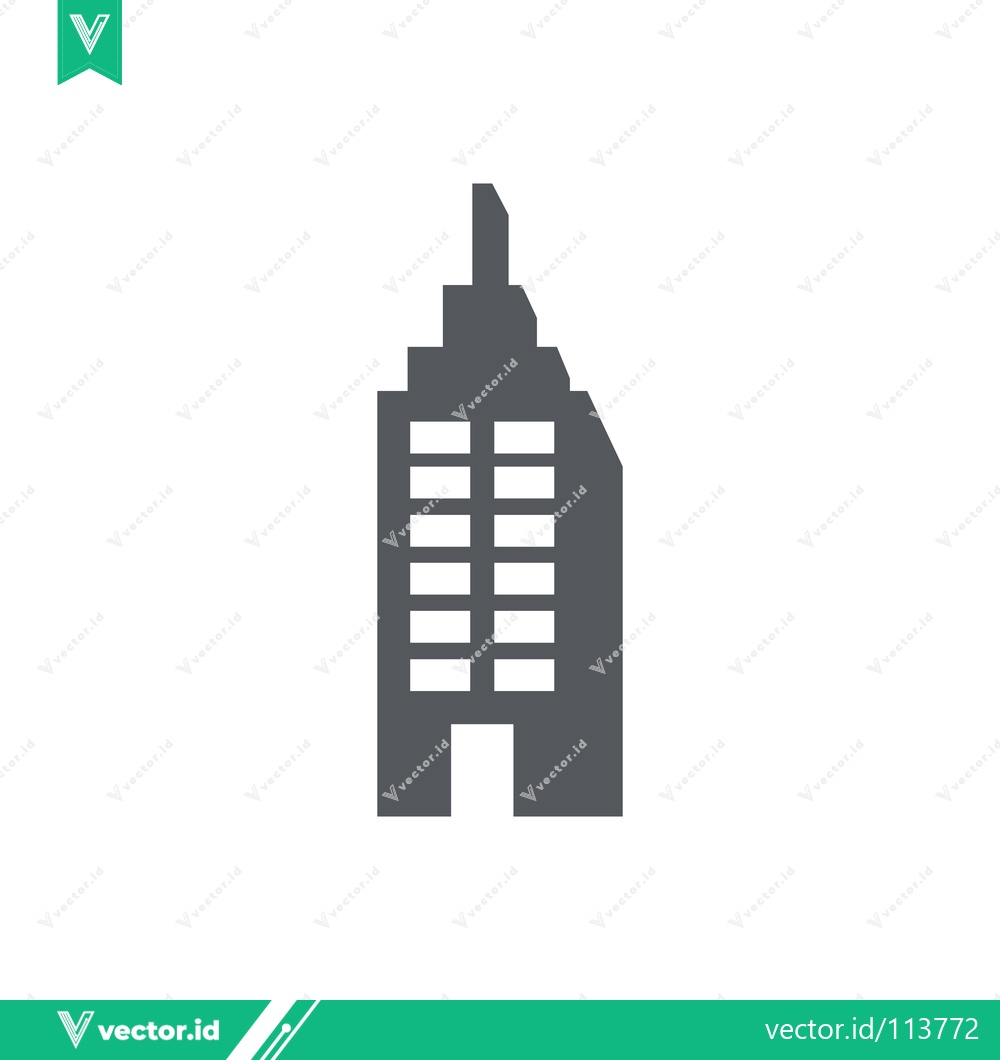 Premium Vector dari Modern Skyscraper Icon with Geometric Design
