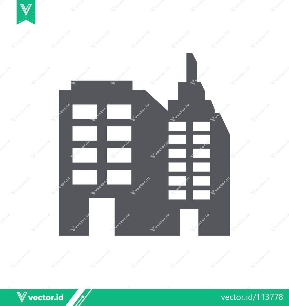 Premium Vector of Modern Office Buildings Icon Vector Illustration