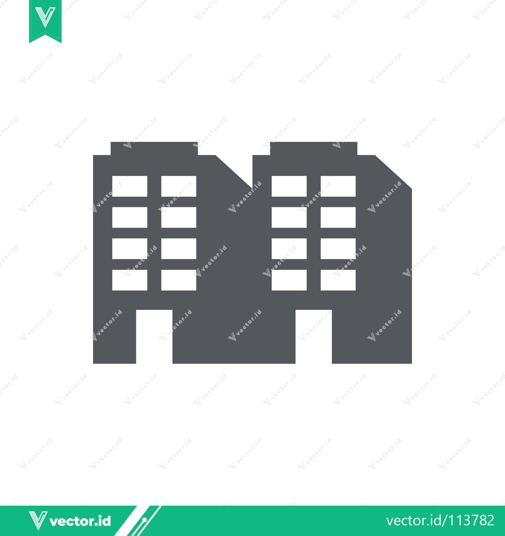 Premium Vector dari Modern Office Building Icon Silhouette