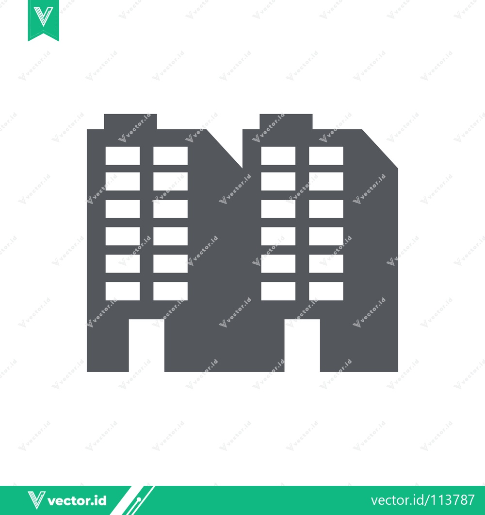 Premium Vector of Modern Office Building Icon Vector Illustration