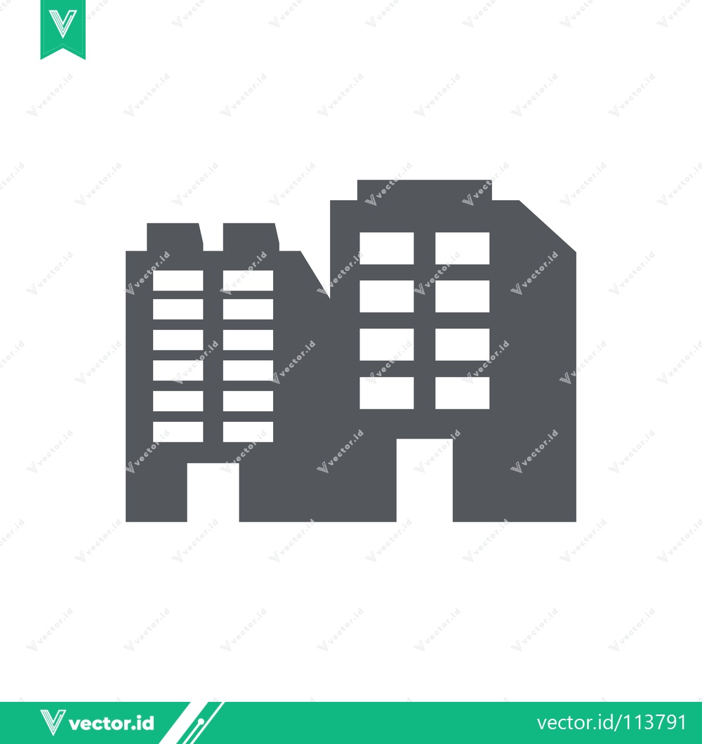 Premium Vector dari Modern Office Buildings Icon Silhouette