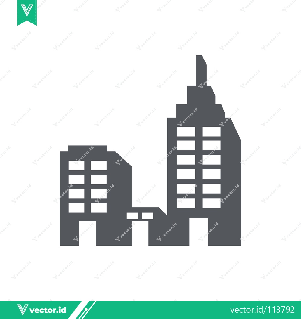 Premium Vector of Modern Cityscape Buildings Icon Vector Illustration