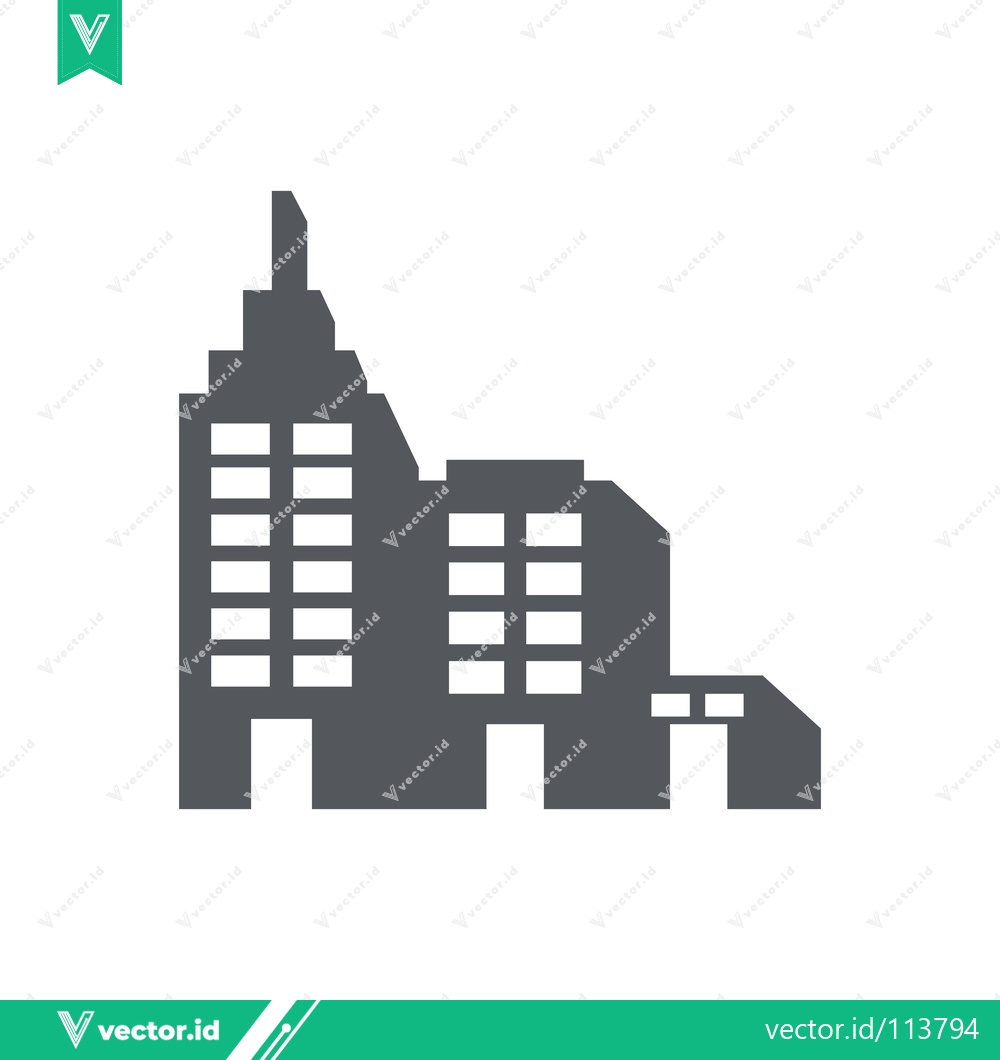 Premium Vector dari Modern Office Building Silhouette Icon
