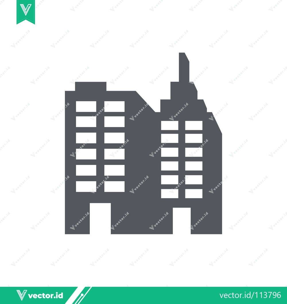 Premium Vector dari Modern Office Buildings Silhouette Icon