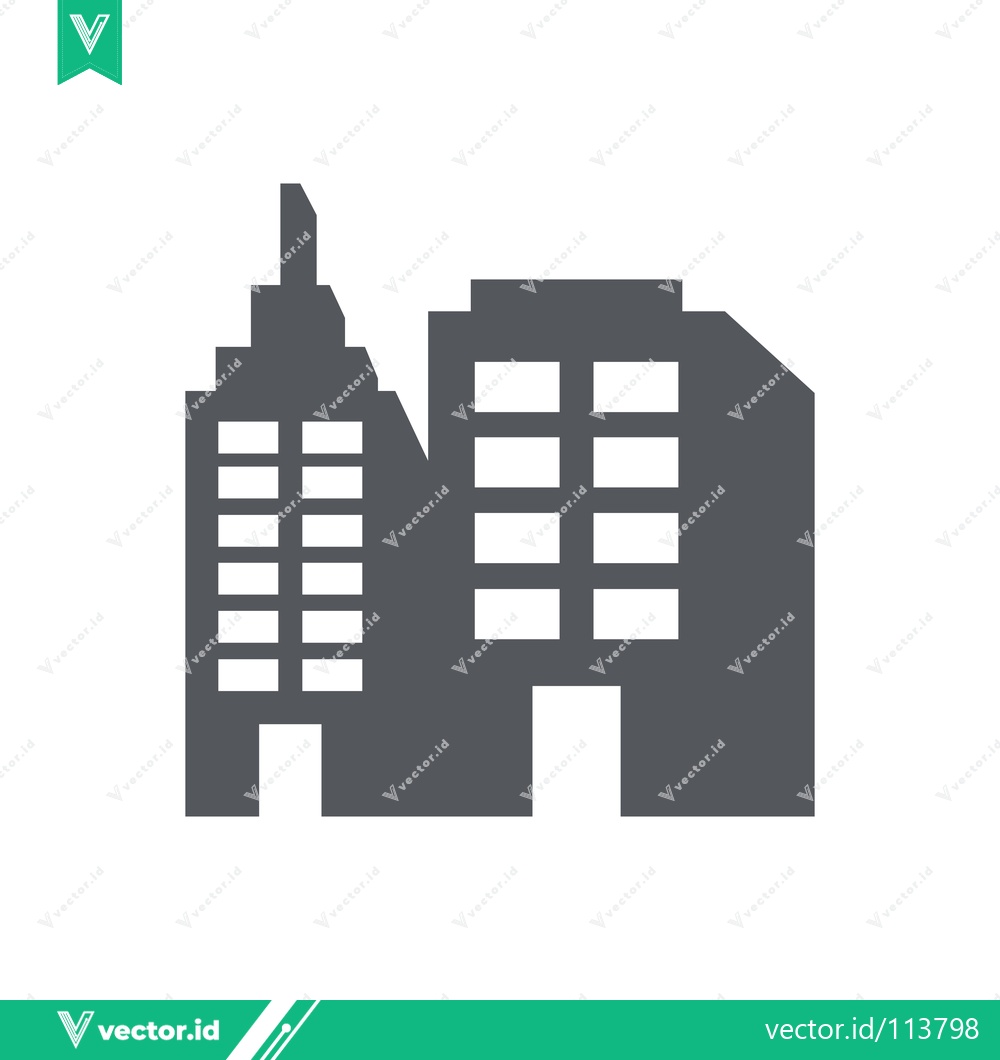 Premium Vector of Modern Cityscape Building Icon Vector Illustration