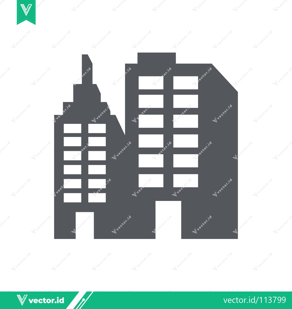 Premium Vector dari Modern Office Buildings Icon Silhouette