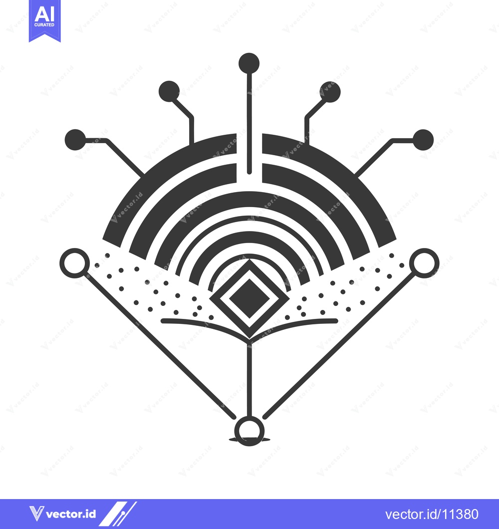 Premium Vector of Abstract Geometric Design with Concentric Arcs, Diamond, and Lines