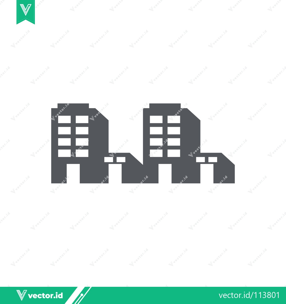 Premium Vector dari Modern Office Buildings Silhouette Icon