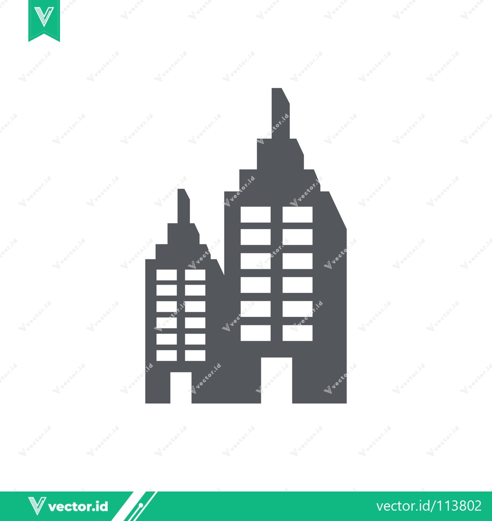 Premium Vector dari Modern Cityscape Silhouette of Two Skyscrapers