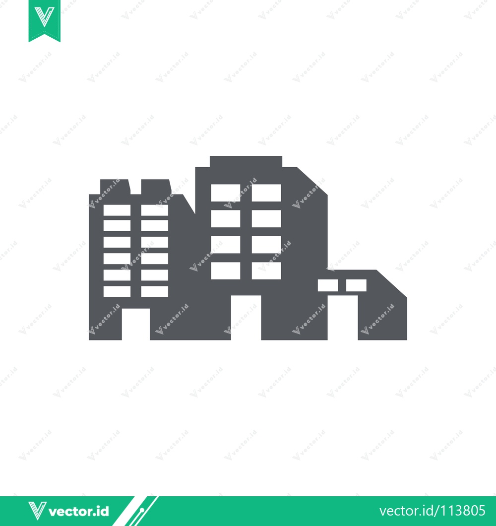 Premium Vector dari Modern Office Building Icon Silhouette