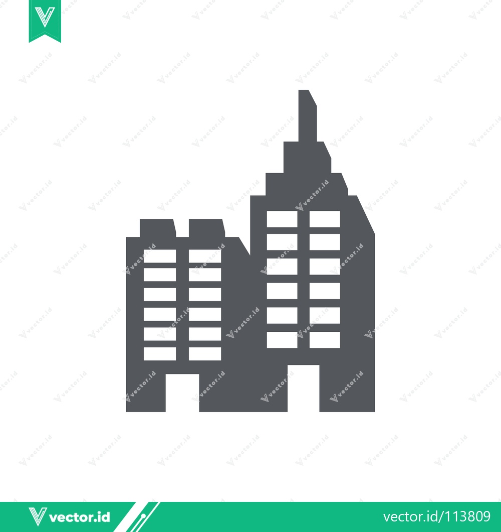 Premium Vector dari Modern Cityscape Silhouette of Two Tall Buildings