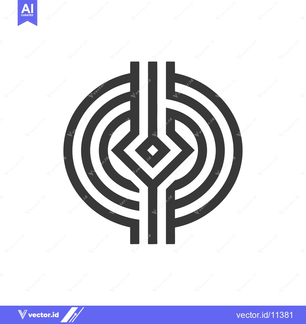 Premium Vector dari Abstract Geometric Design with Concentric Circles and a Diamond in the