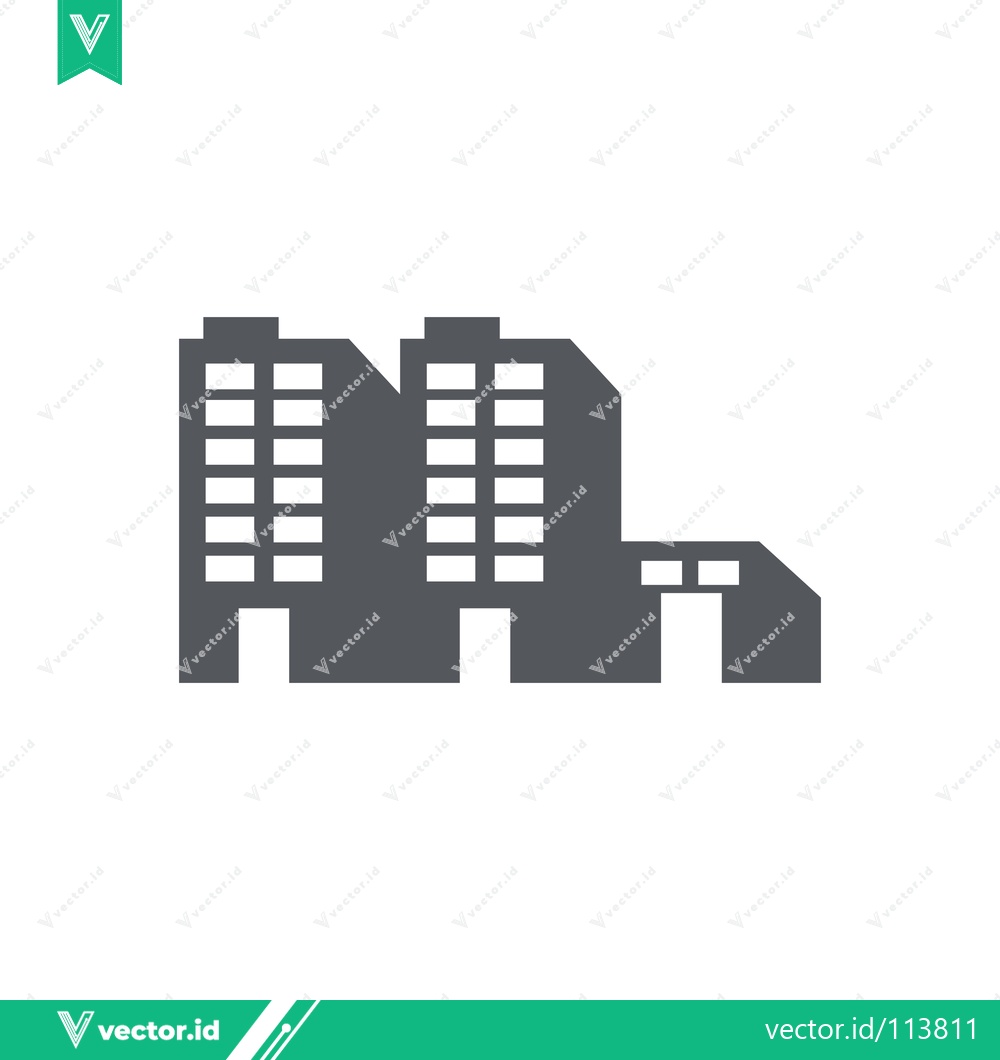 Premium Vector dari Modern Office Building Icon Silhouette