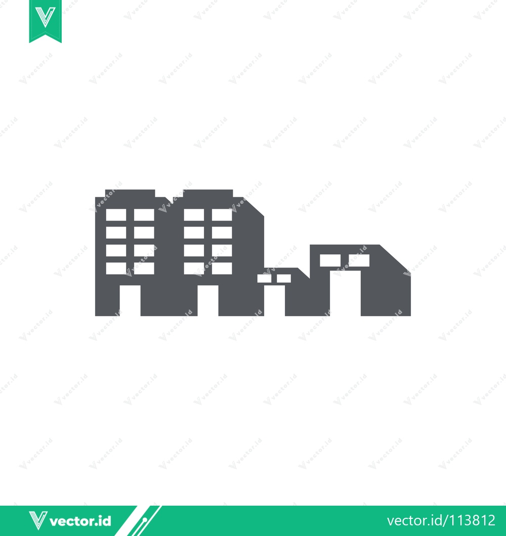 Premium Vector dari Modern Office Building Icon Silhouette