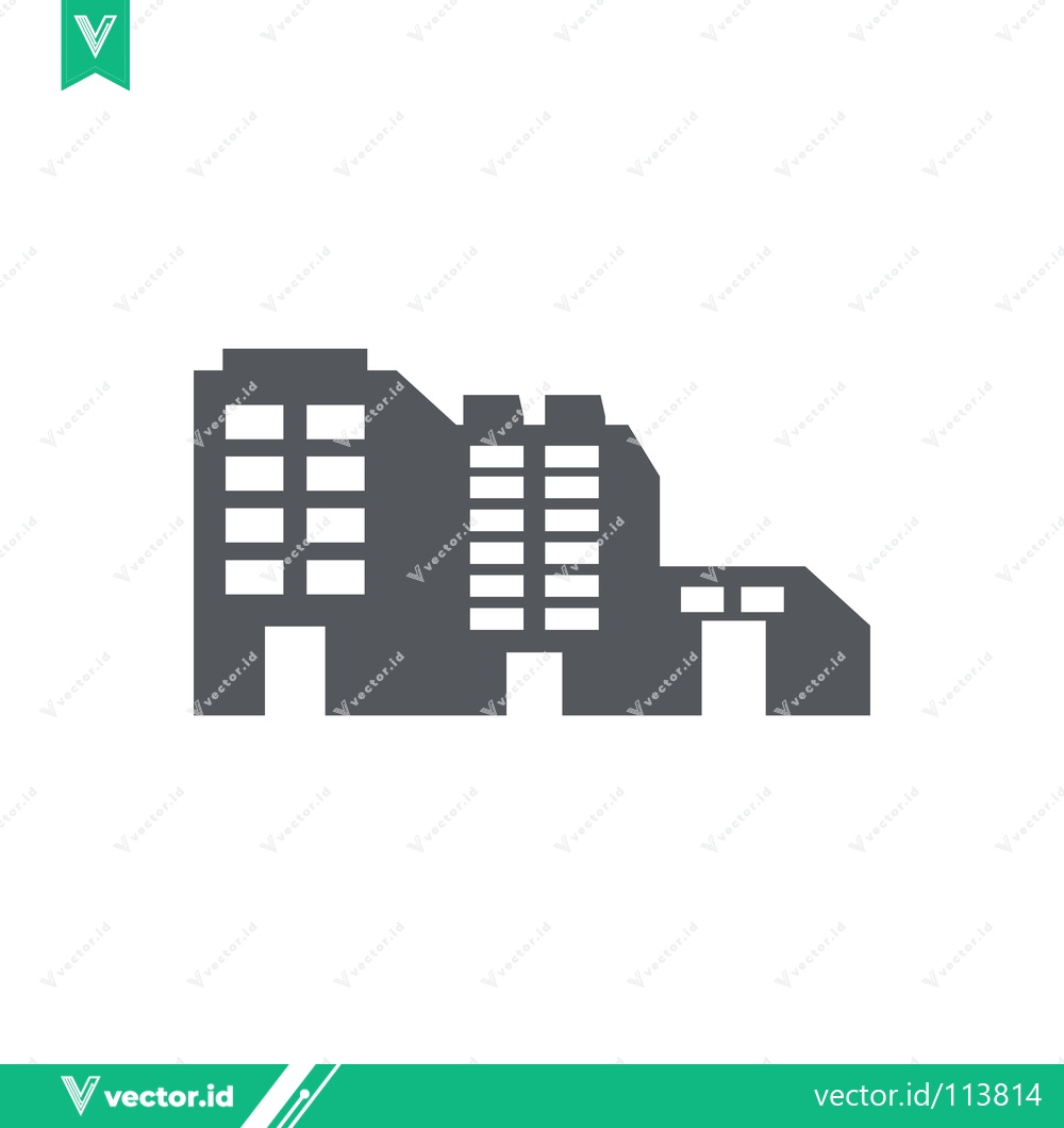 Premium Vector dari Modern Office Building Icon Silhouette