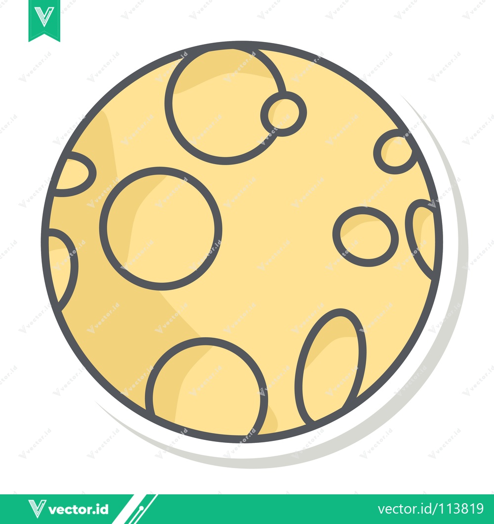 Premium Vector dari Cute Cartoon Moon with Craters Illustration