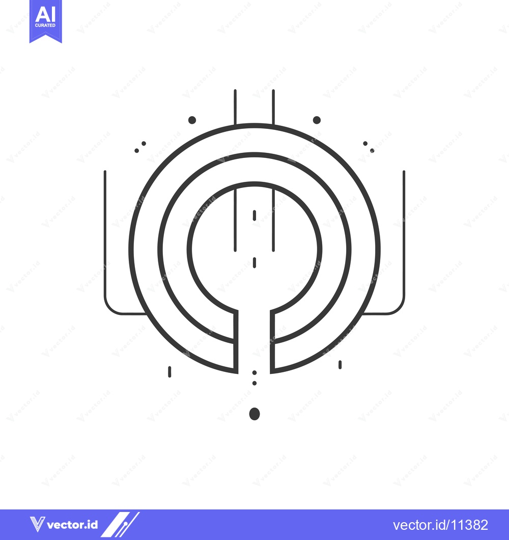 Premium Vector of Abstract Geometric Design with Concentric Circles and Lines