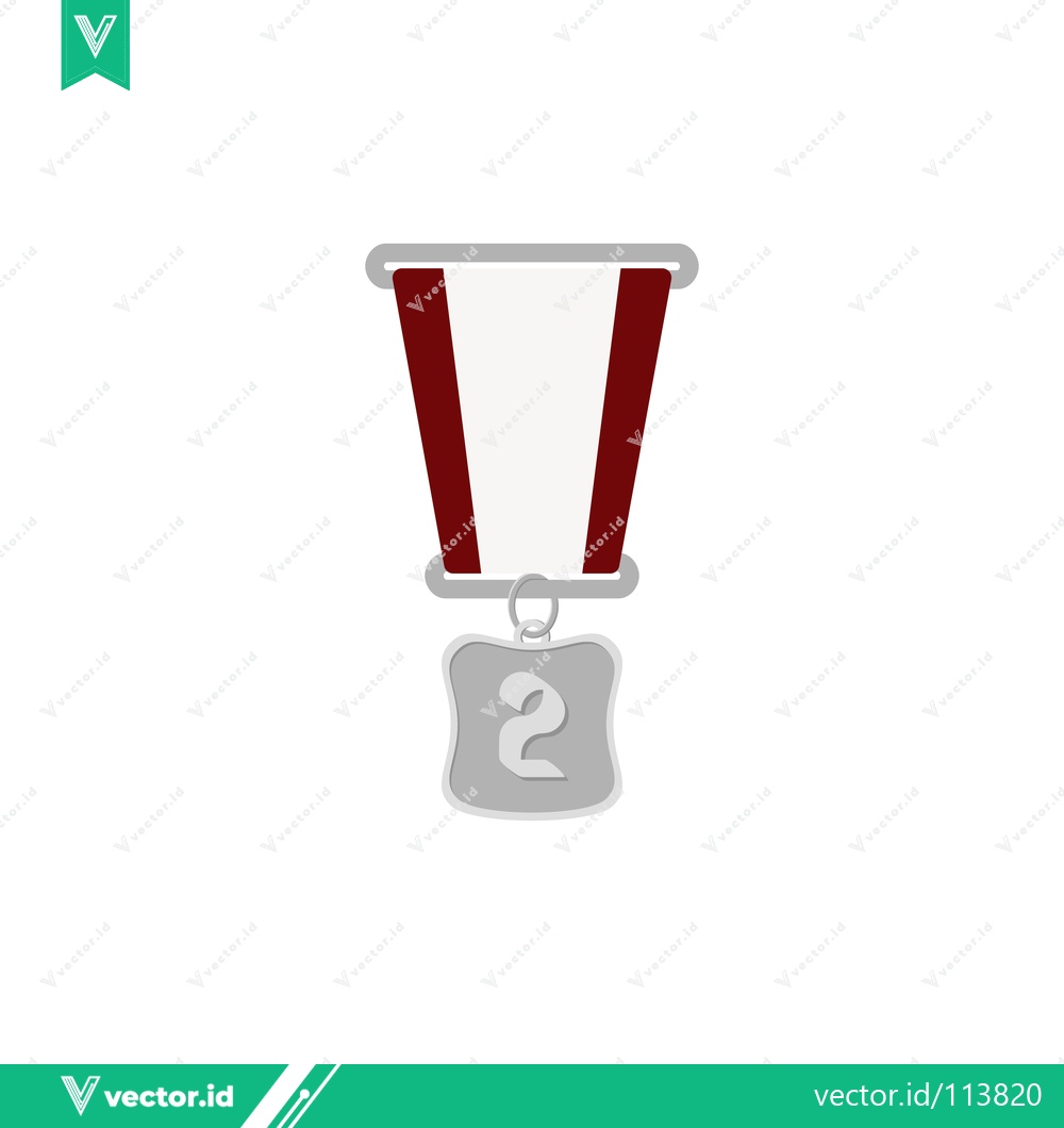 Premium Vector of Silver Medal for Second Place Winner