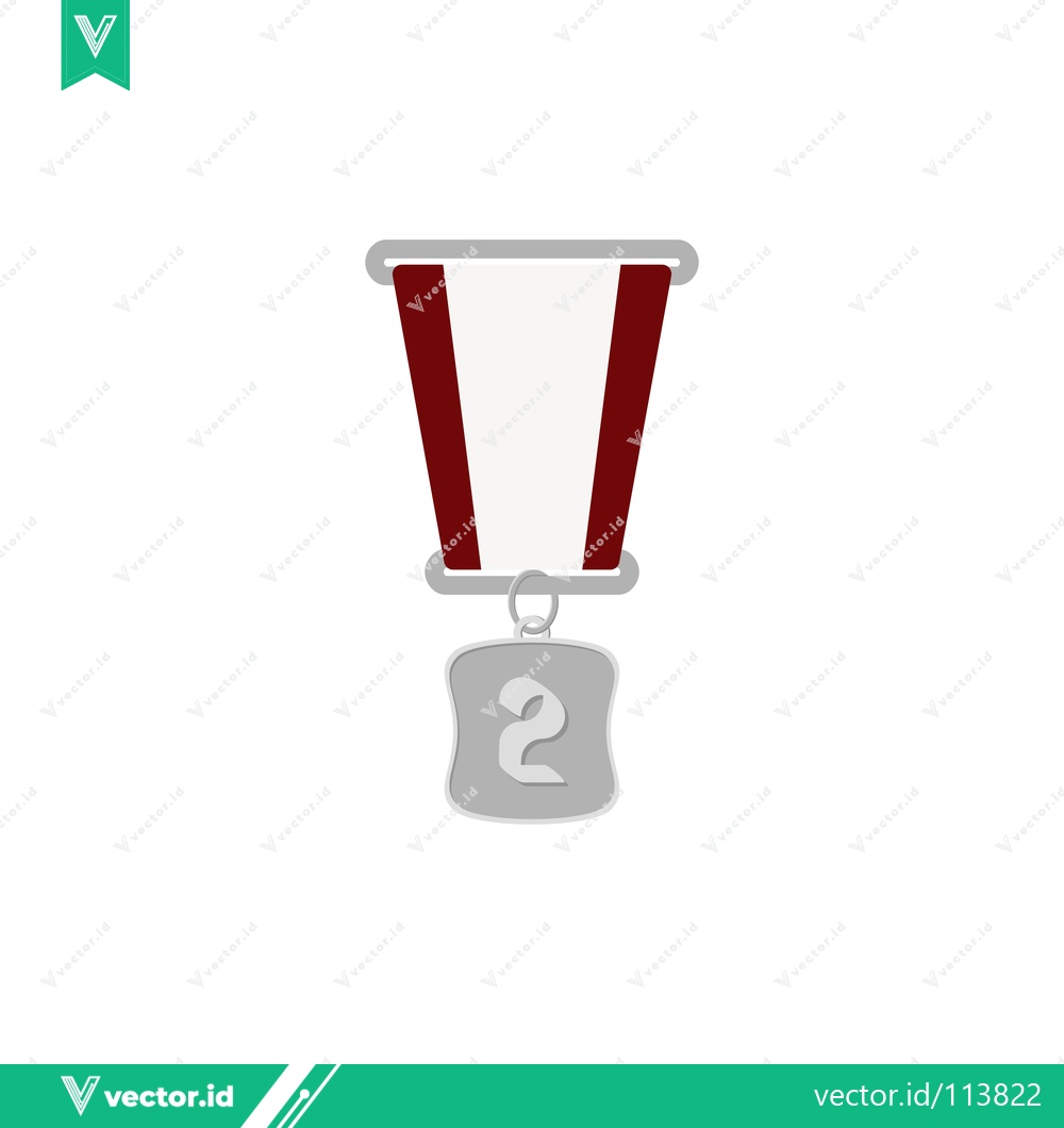 Premium Vector dari Silver Medal for Second Place Winner