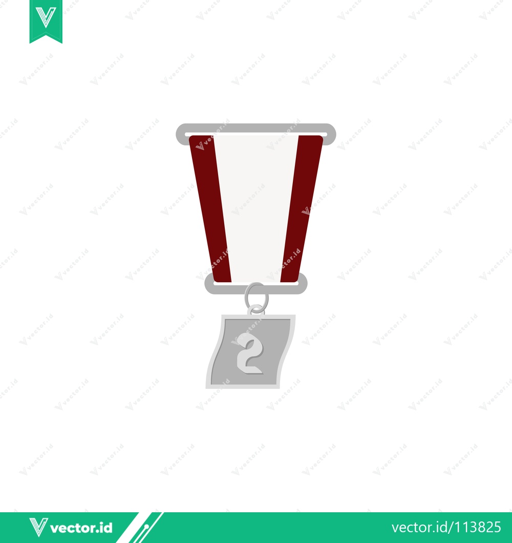 Premium Vector of Silver Medal for Second Place Award