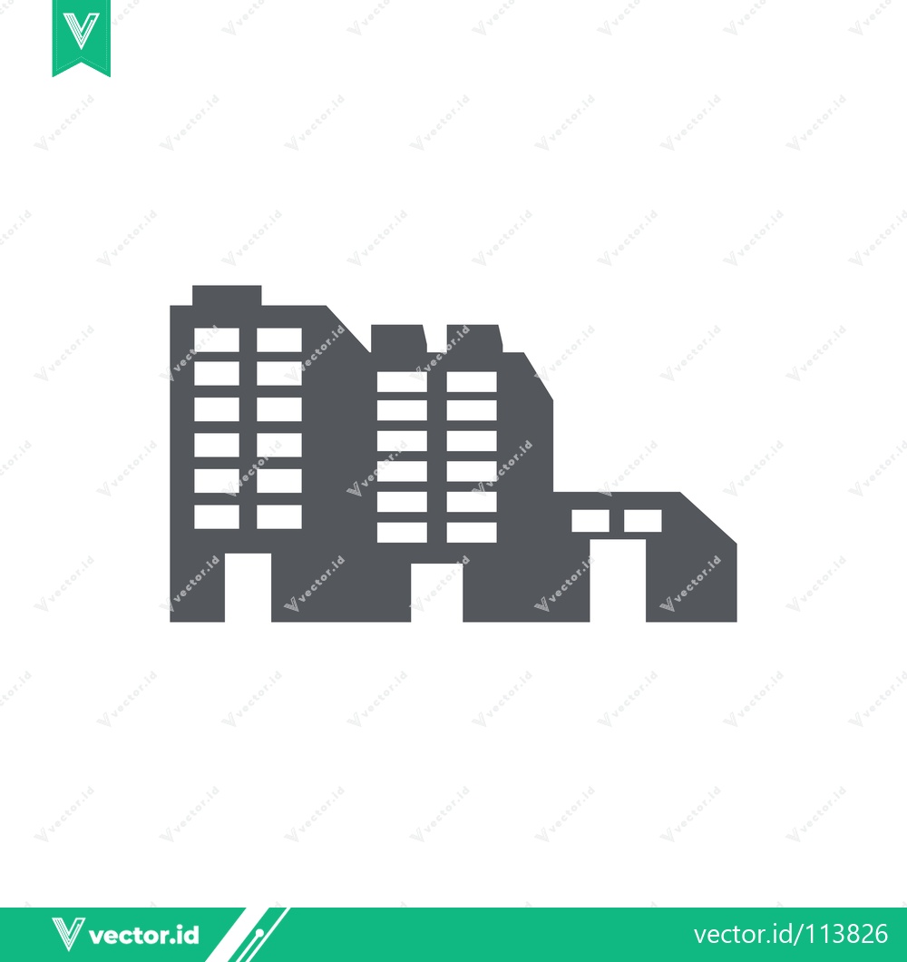 Premium Vector dari Modern Office Building Icon Silhouette