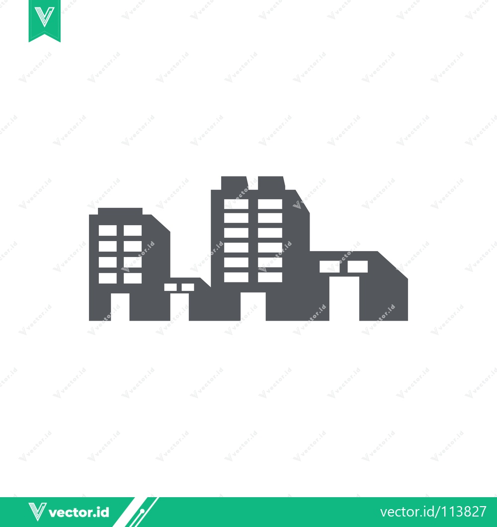 Premium Vector dari Modern Industrial Building Icon Silhouette