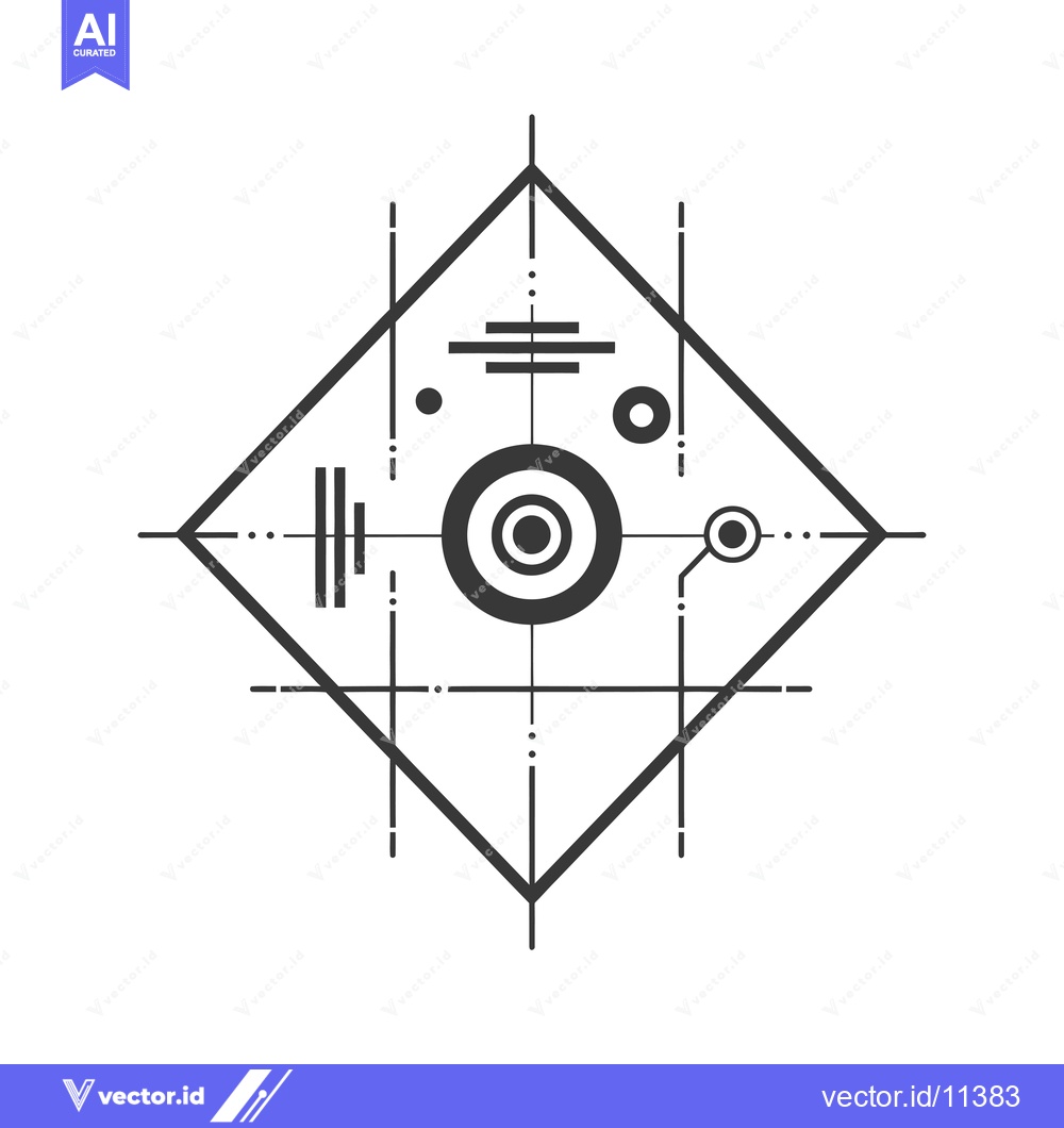 Premium Vector dari Abstract Geometric Design with Concentric Circles and Lines
