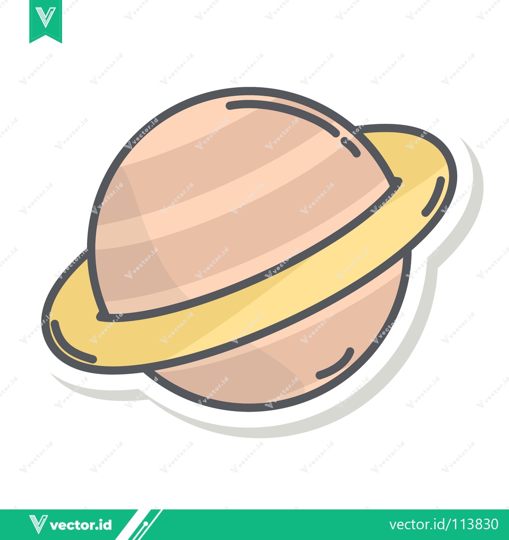 Premium Vector dari Stylized Planet Saturn with Rings Vector Illustration