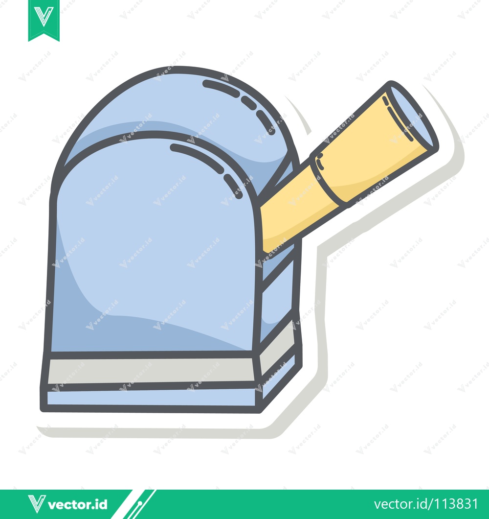 Premium Vector dari Stylized Illustration of a Blue Ashtray with a Cigarette