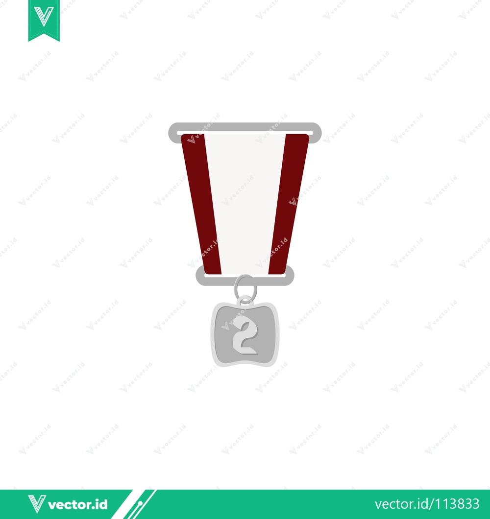 Premium Vector of Silver Medal for Second Place Award