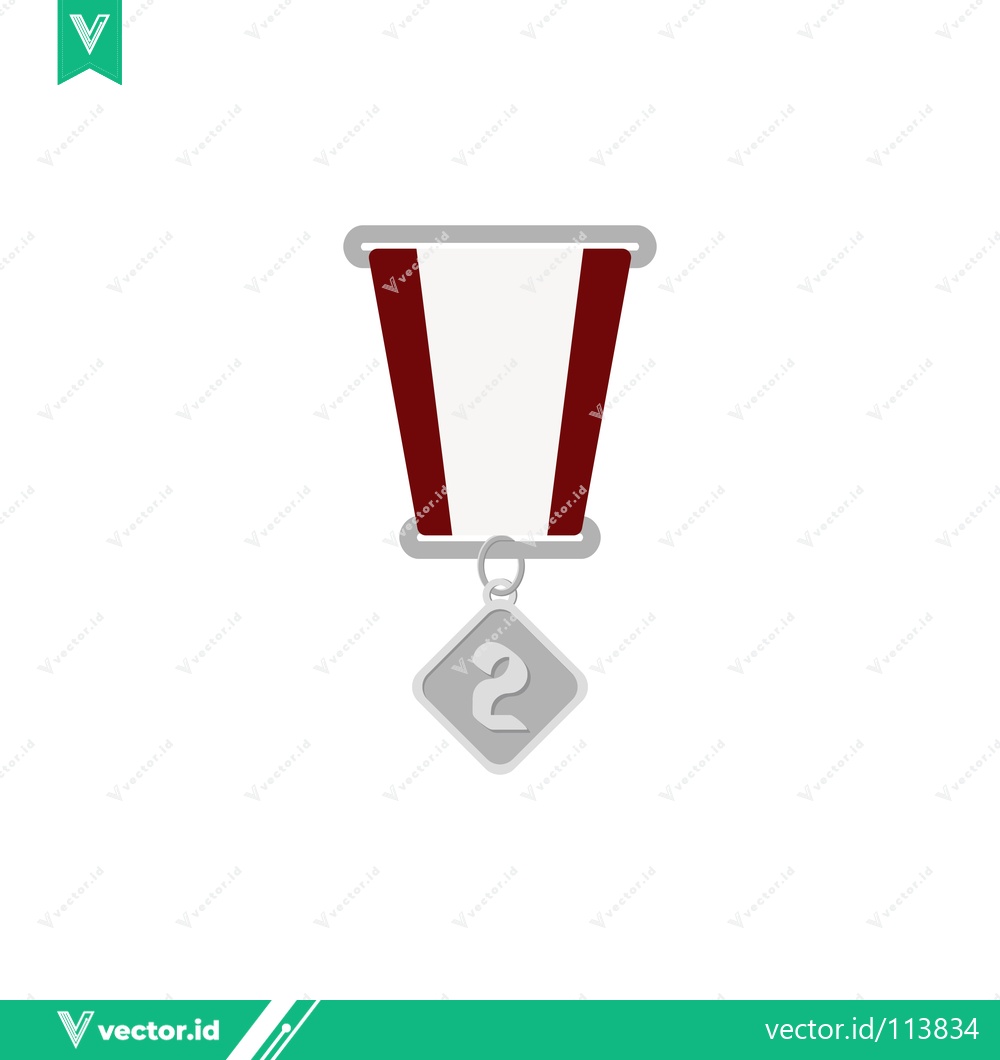 Premium Vector of Silver Medal for Second Place Award