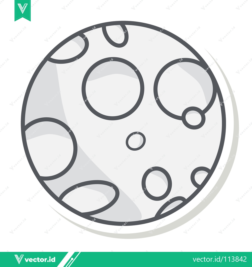 Premium Vector dari Doodle Style Moon Illustration with Craters
