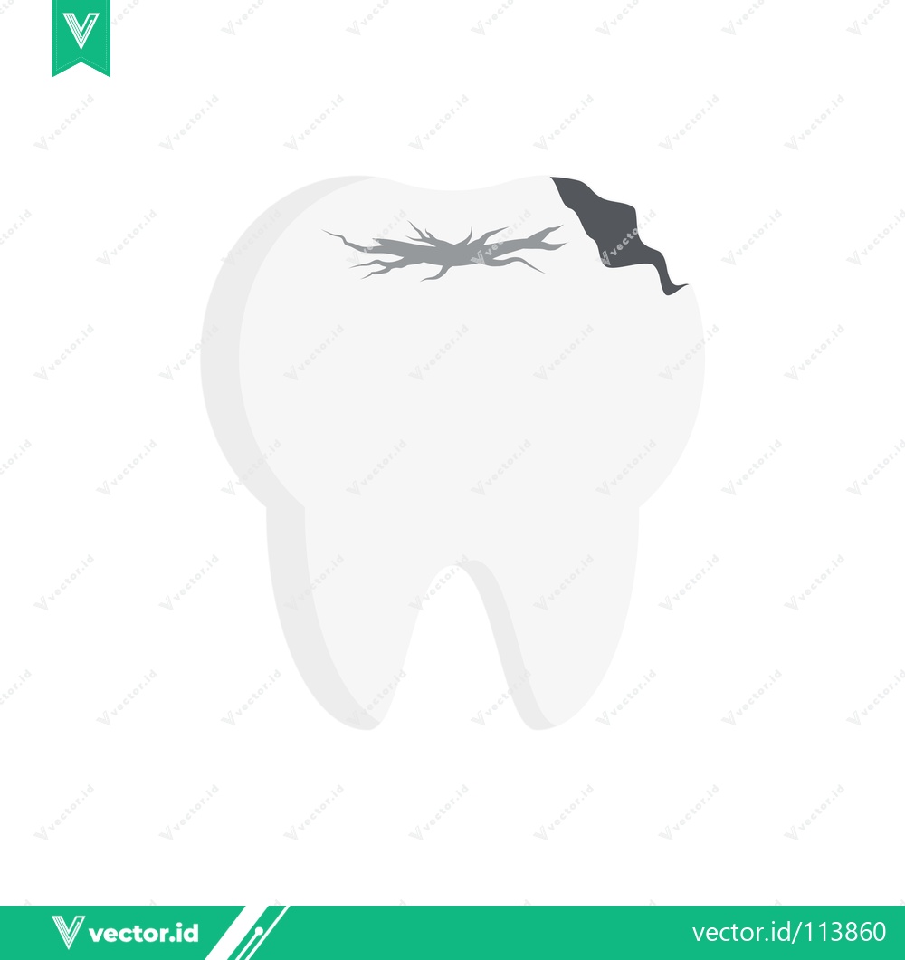 Premium Vector dari Illustration of a damaged tooth with decay and cracks
