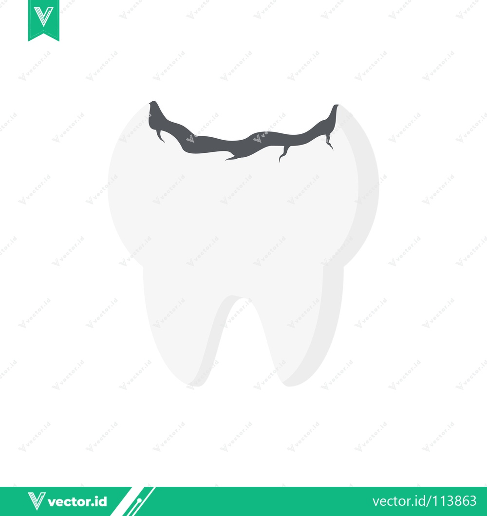 Premium Vector of Broken Tooth Illustration Minimalist Dental Health Icon