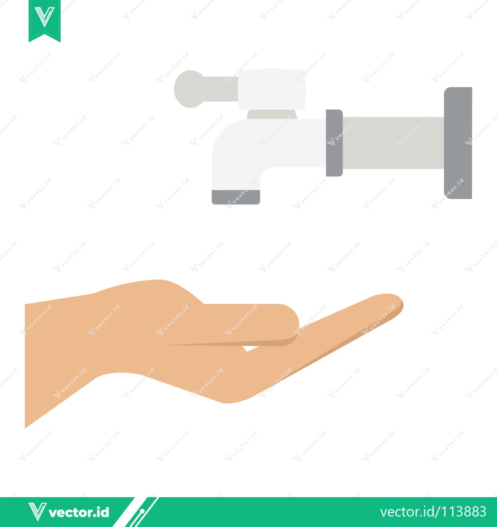 Premium Vector dari Hand Catching Water From Faucet