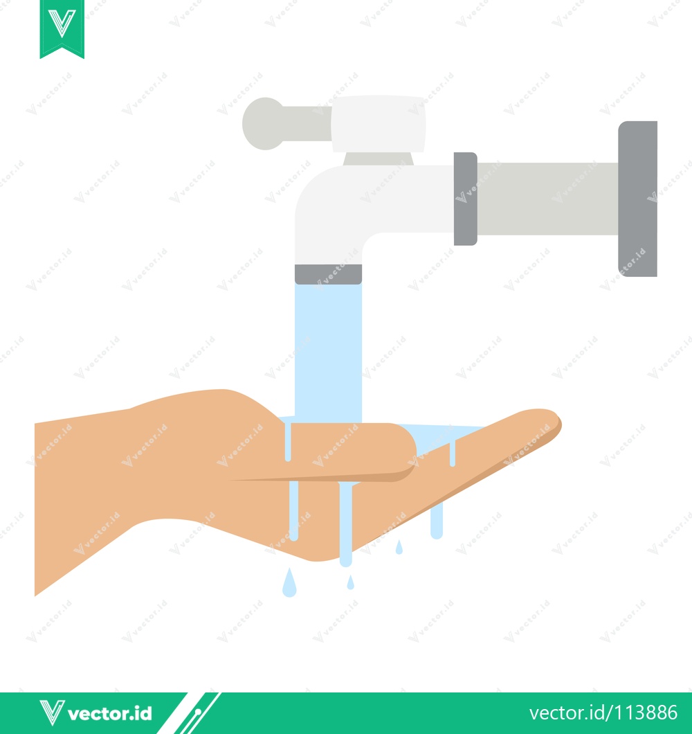 Premium Vector dari Washing Hands Under Running Water From Faucet