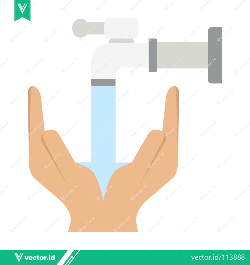 Premium Vector dari Washing Hands Under Running Water From Faucet